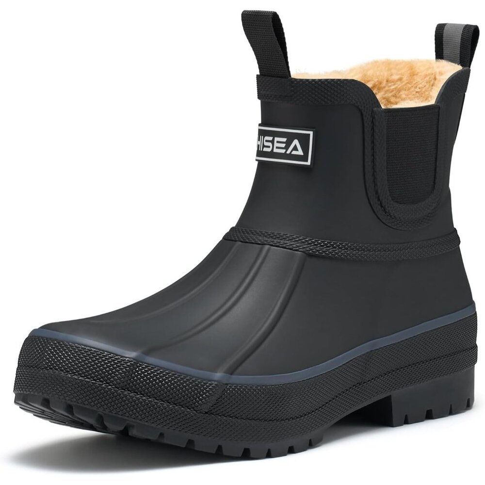 〽️Women's Black Waterproof Saltwater Winter Duck Chelsea Rain Boots
